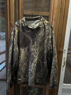 Drake Camo Quarter-Zip Hunting Jacket - Gray/Brown